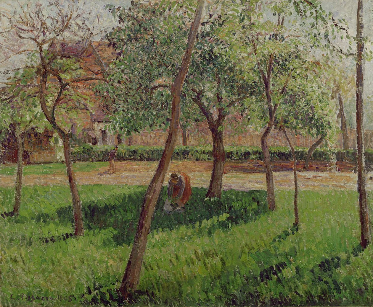 Otoczony murem ogród w Eragny, 1895 autorstwa Camille Jacob Pissarro