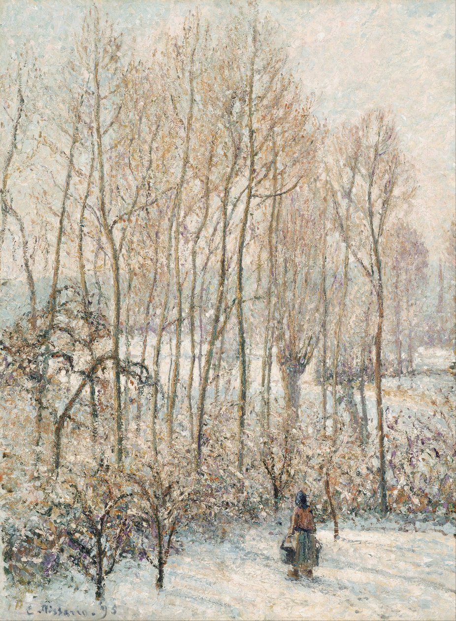 Poranne słońce na śniegu, Eragny-sur-Epte autorstwa Camille Jacob Pissarro