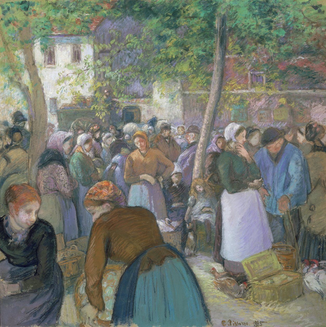 Targ drobiu w Gisors autorstwa Camille Jacob Pissarro