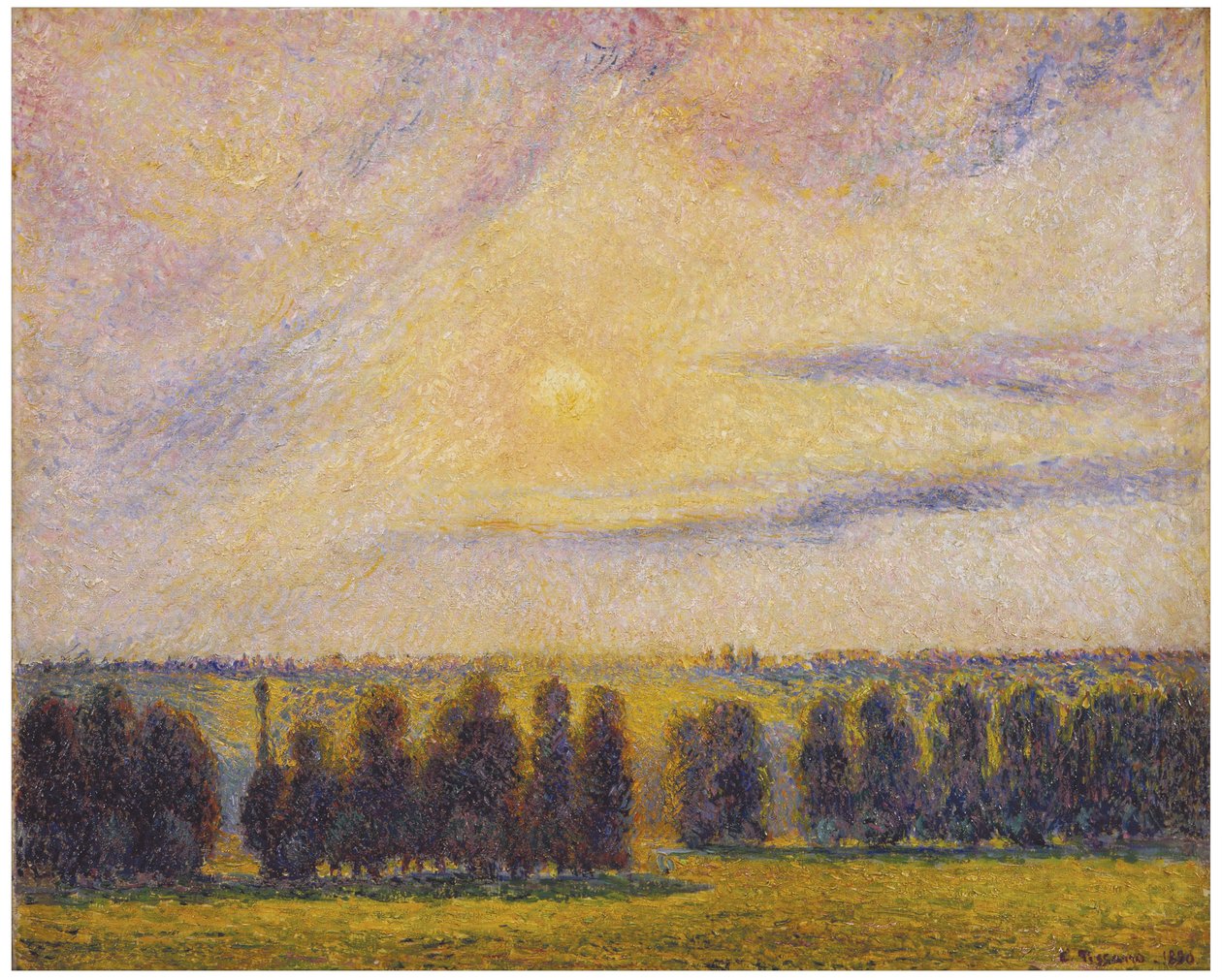 Zachód słońca w Eragny autorstwa Camille Jacob Pissarro