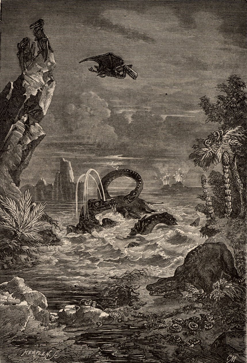Ziemia w czasach dinozaurów autorstwa Camille Flammarion