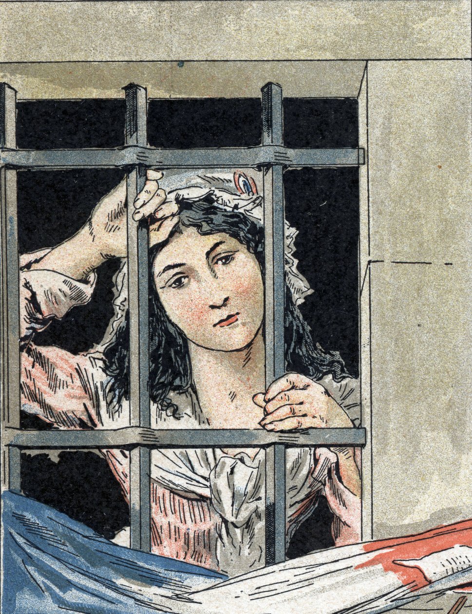Charlotte Corday (1768-1793), która zamordowała w więzieniu Jean-Paula (Jean Paul) Marata. autorstwa Camille Gilbert