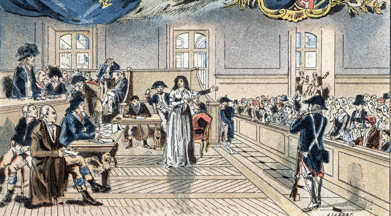 Maria Antonina, królowa Francji, przed sędziami na swoim procesie 14 października 1793 r. autorstwa Camille Gilbert