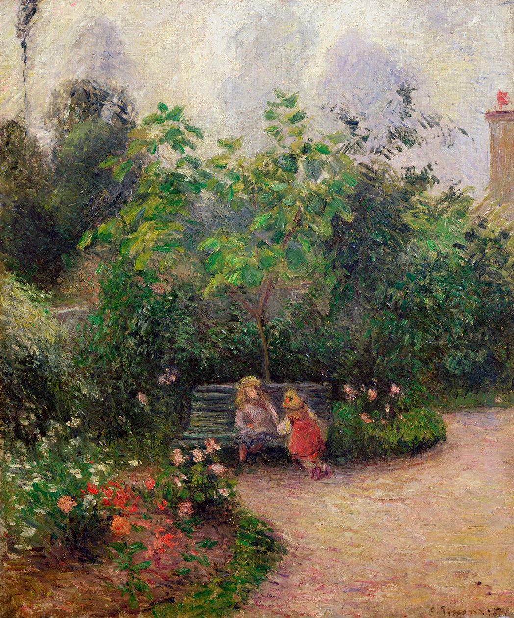 Zakątek ogrodu w Ermitażu, Pontoise, 1877 autorstwa Camille Jacob Pissarro
