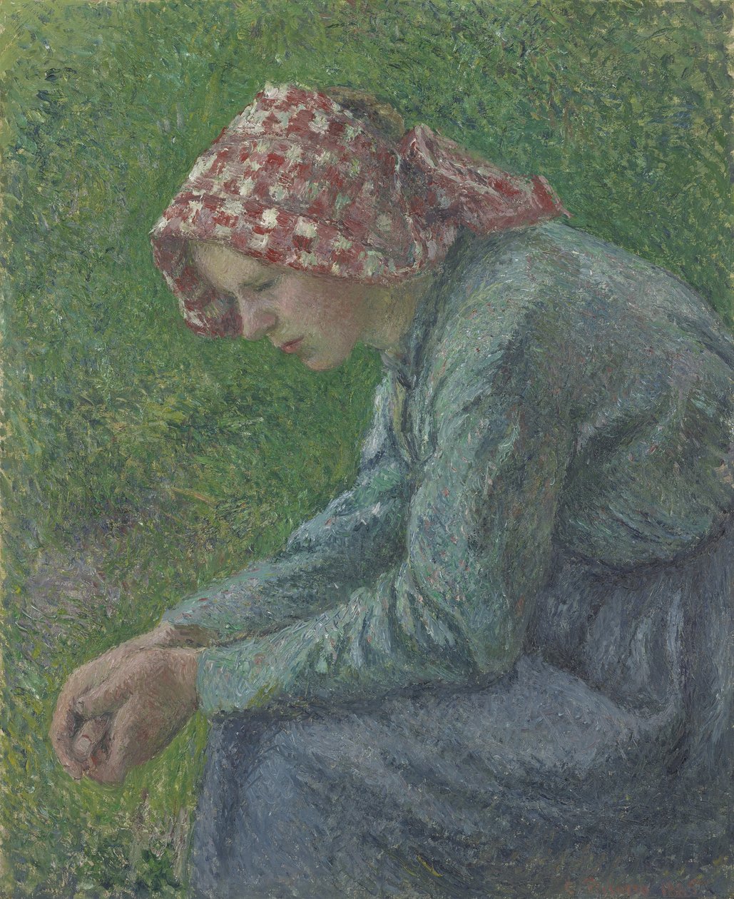 Siedząca wieśniaczka, 1885 autorstwa Camille Jacob Pissarro