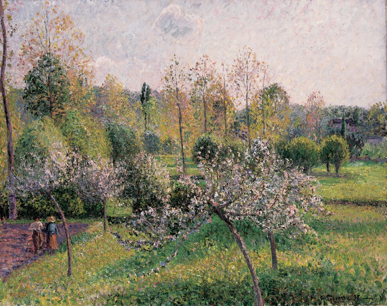Jabłonie w Kwiecie, Eragny, 1895 autorstwa Camille Jacob Pissarro