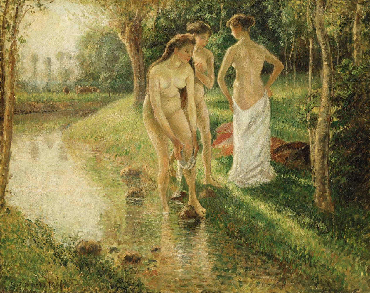 Kąpiących się, 1896 autorstwa Camille Jacob Pissarro