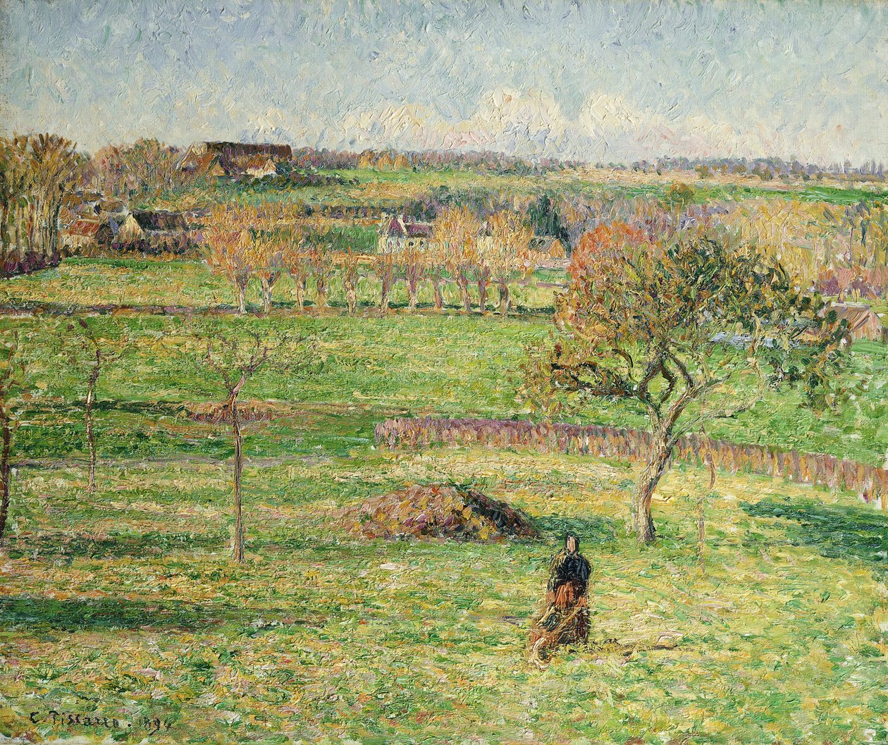 Bazincourt Prairie, jesień; Prerie de Bazincourt, Automne, 1894 autorstwa Camille Jacob Pissarro