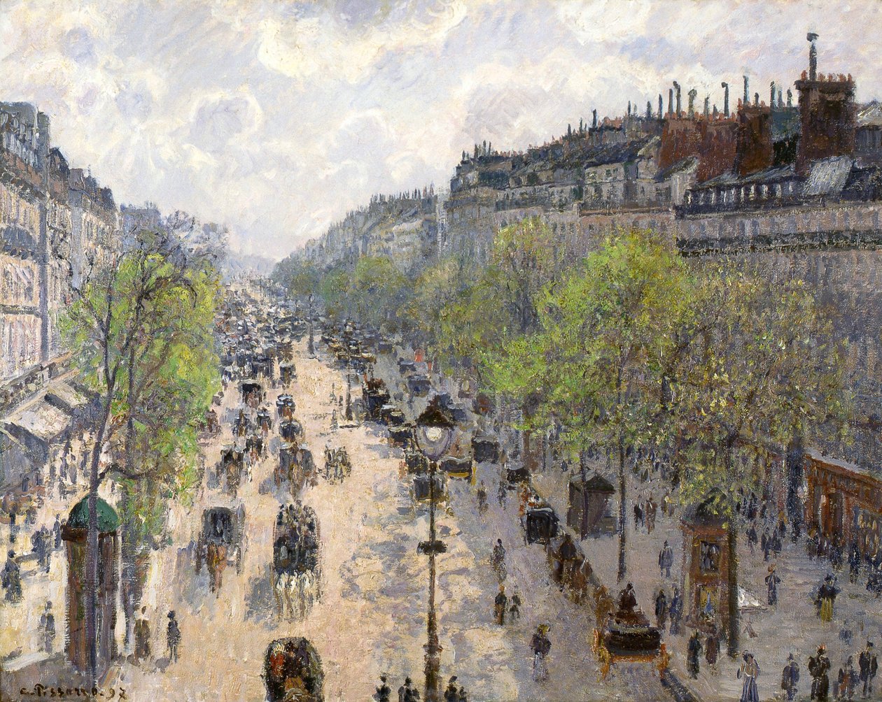 Bulwar Montmartre, wiosna, 1897 autorstwa Camille Jacob Pissarro