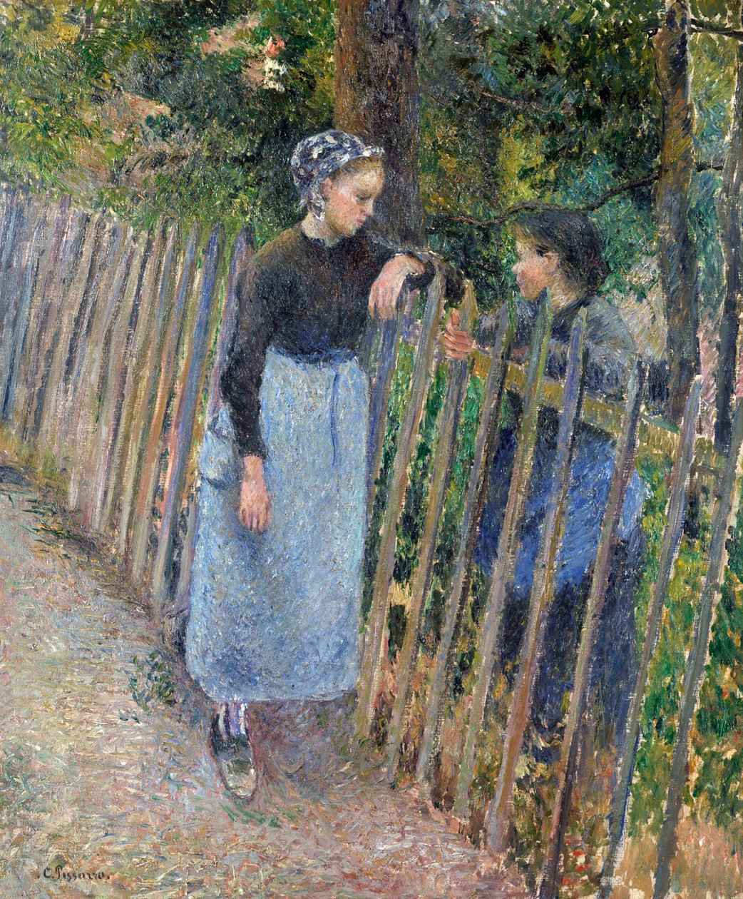 Rozmowa, ok. 1881 autorstwa Camille Jacob Pissarro
