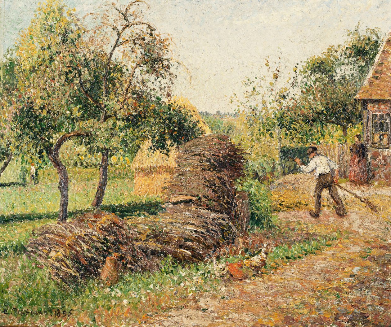 Dwór Matki Lucien, Eragny; Dwór Matki Lucien, Eragny, 1895 autorstwa Camille Jacob Pissarro
