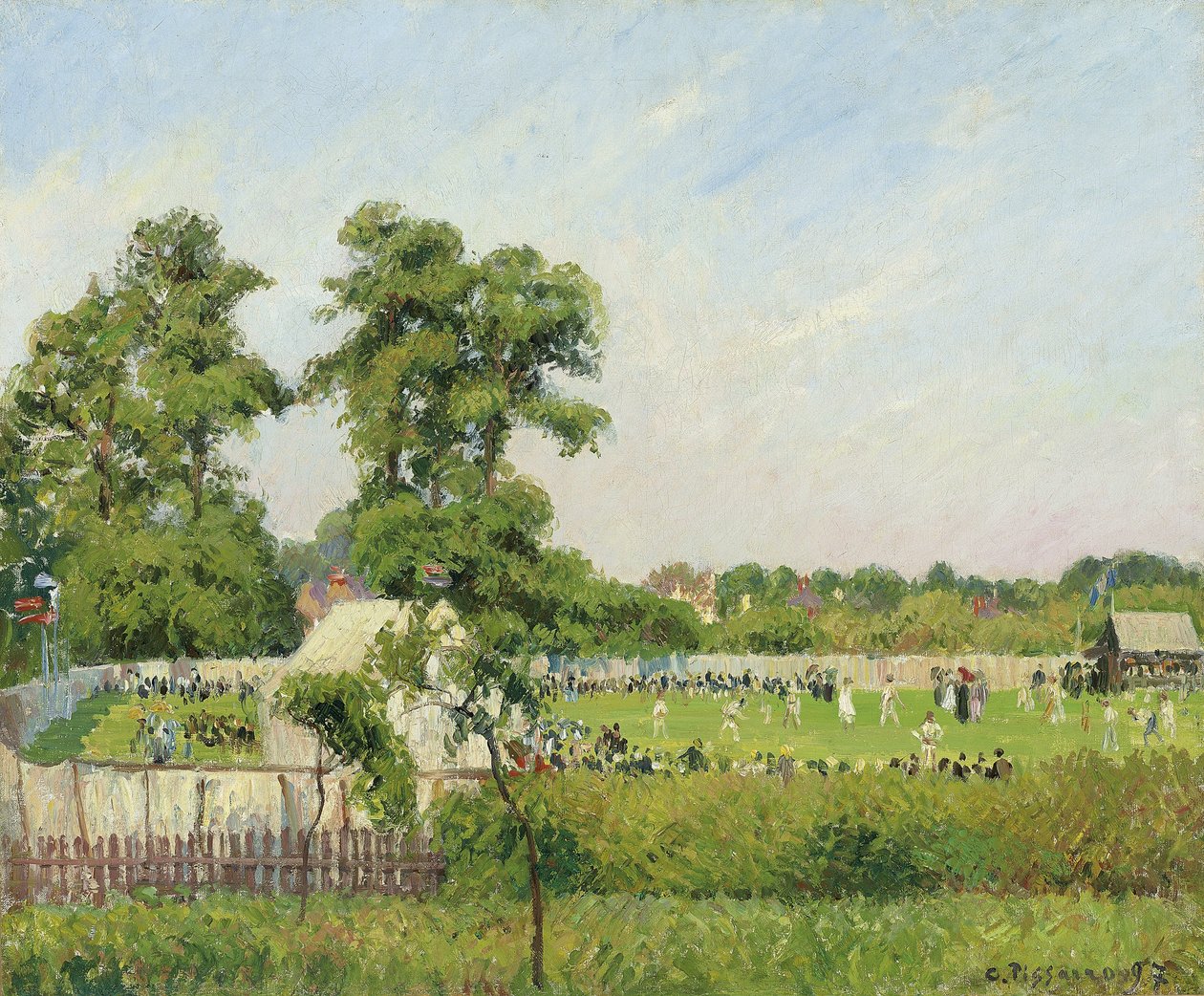 Mecz krykieta w Bedford Park, Londyn, 1897 autorstwa Camille Jacob Pissarro