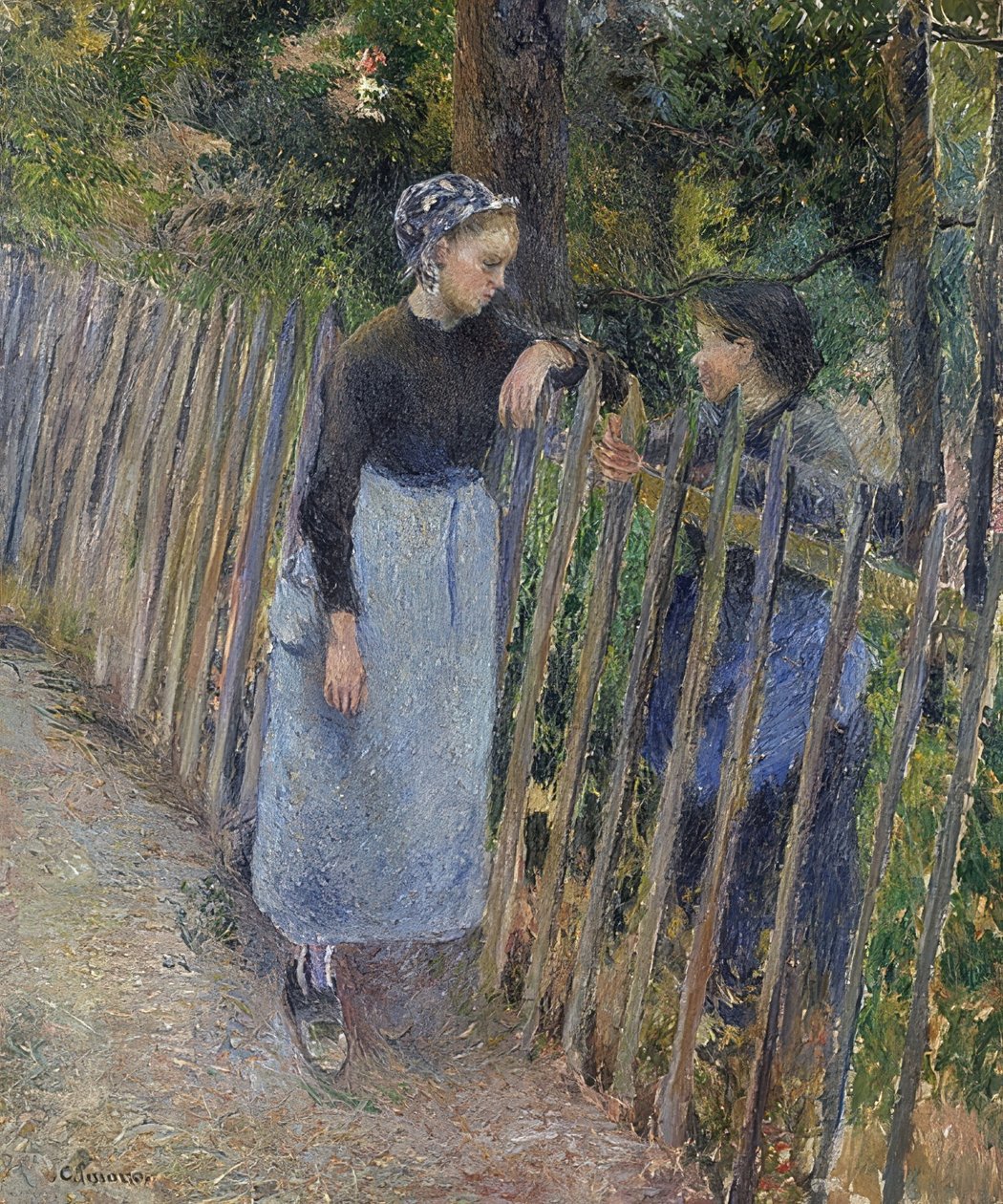 Rozmowa. Około 1881 autorstwa Camille Jacob Pissarro