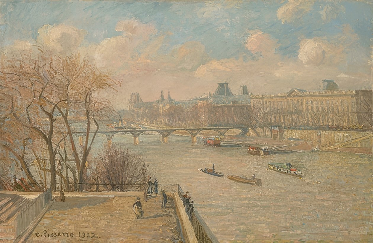 Luwr z mostu Pont Neuf 1902 autorstwa Camille Jacob Pissarro