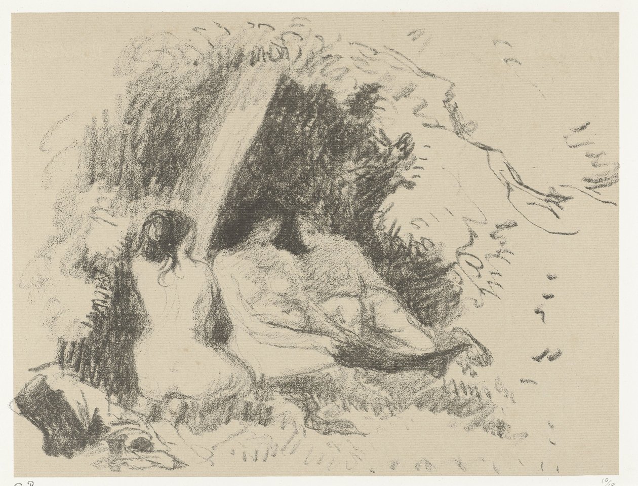 Trzy nagie kobiety Femmes nues autorstwa Camille Jacob Pissarro