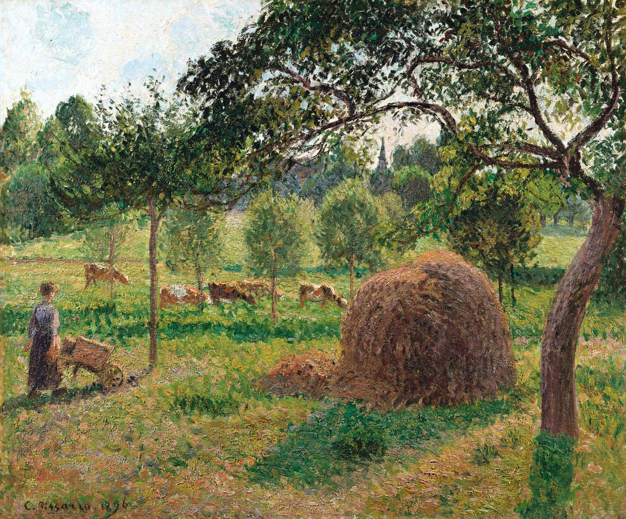 Zmierzch w Eragny, 1896 autorstwa Camille Jacob Pissarro