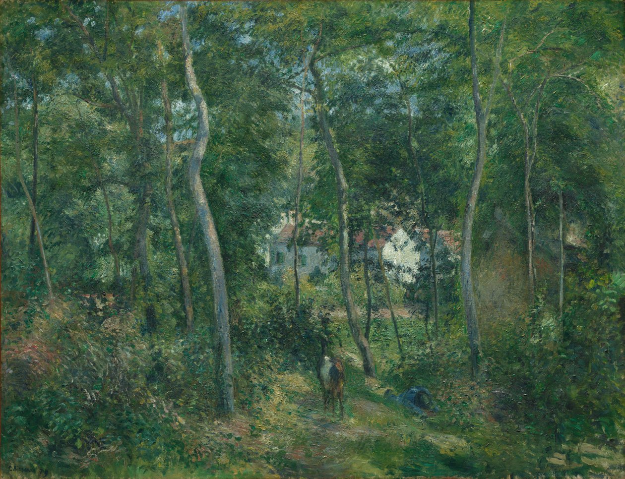 Edge of the Woods w pobliżu LHermitage, Pontoise, 1879. autorstwa Camille Jacob Pissarro