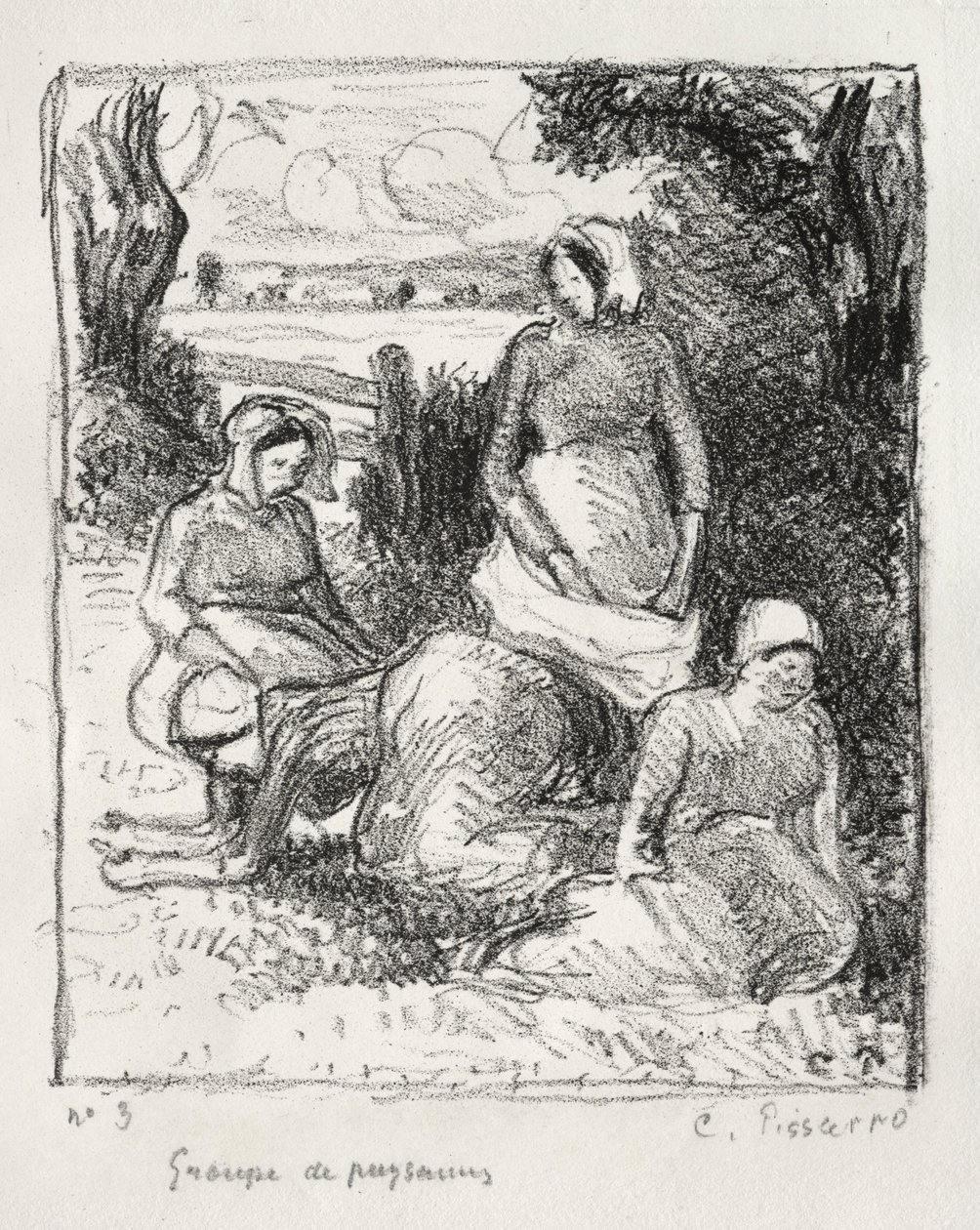 Grupa Chłopów, ok. godz. 1896. autorstwa Camille Jacob Pissarro