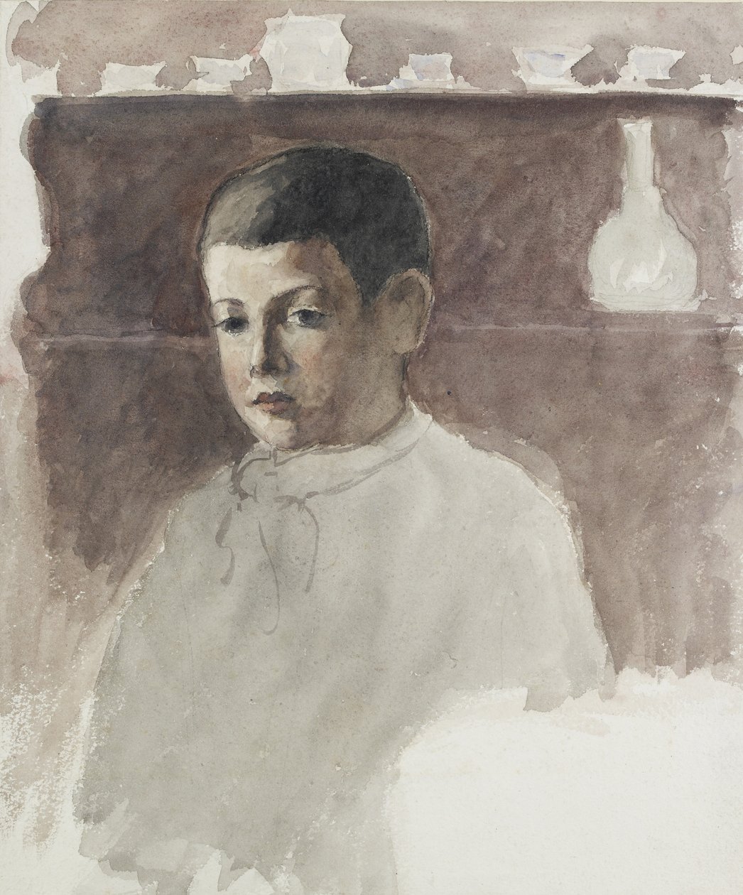 Portret połówkowy Luciena Pissarro (1863-1944), ok. 1930 r. 1875 (akwarela na węglu) autorstwa Camille Jacob Pissarro