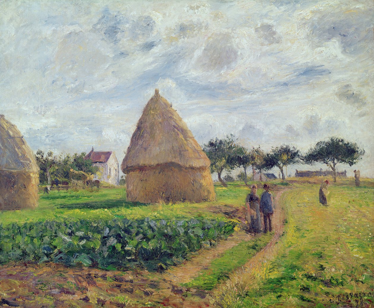 Stogi siana (olej) autorstwa Camille Jacob Pissarro