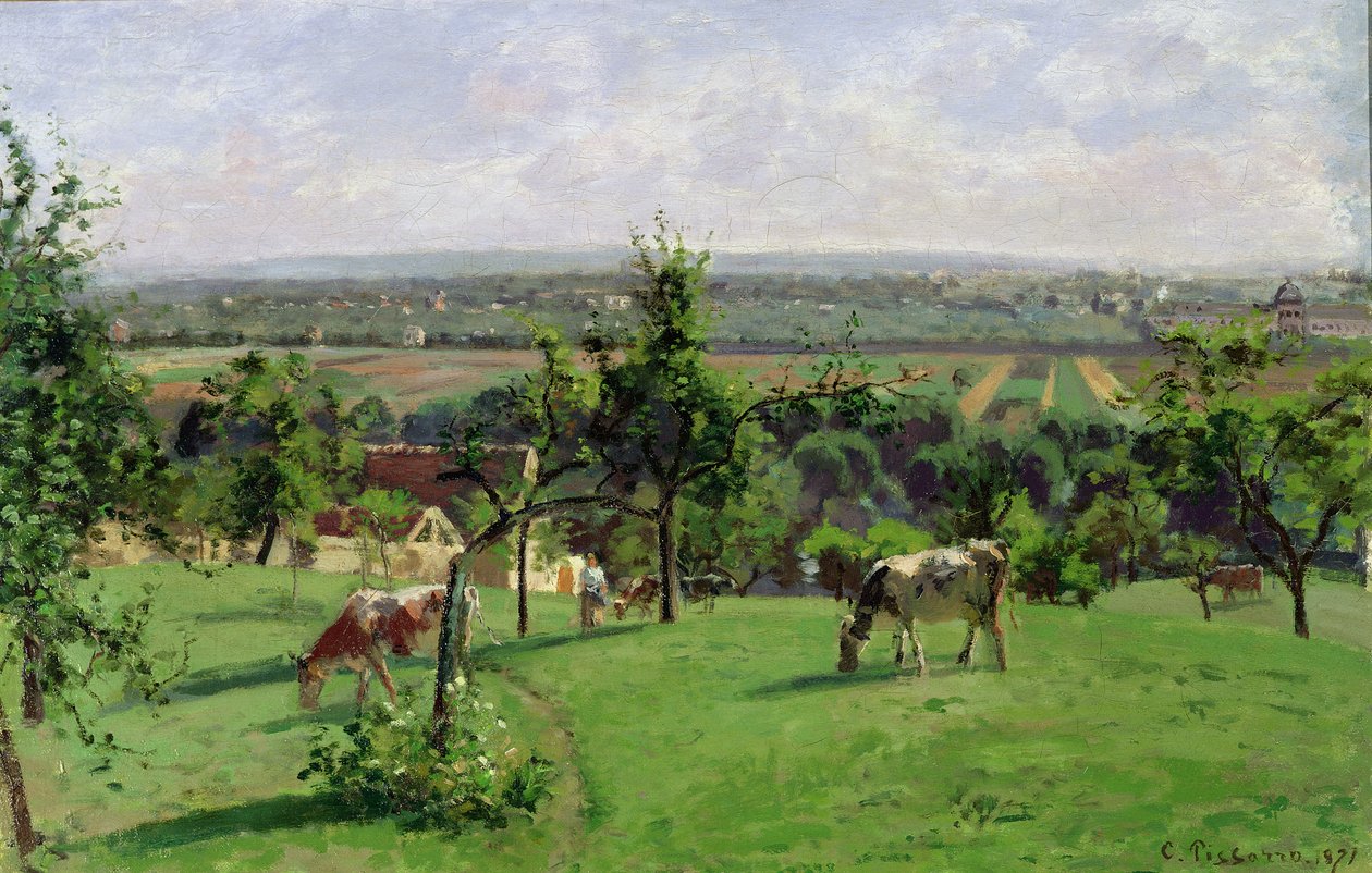 Wzgórze Vesinet, Yvelines, 1871 autorstwa Camille Jacob Pissarro