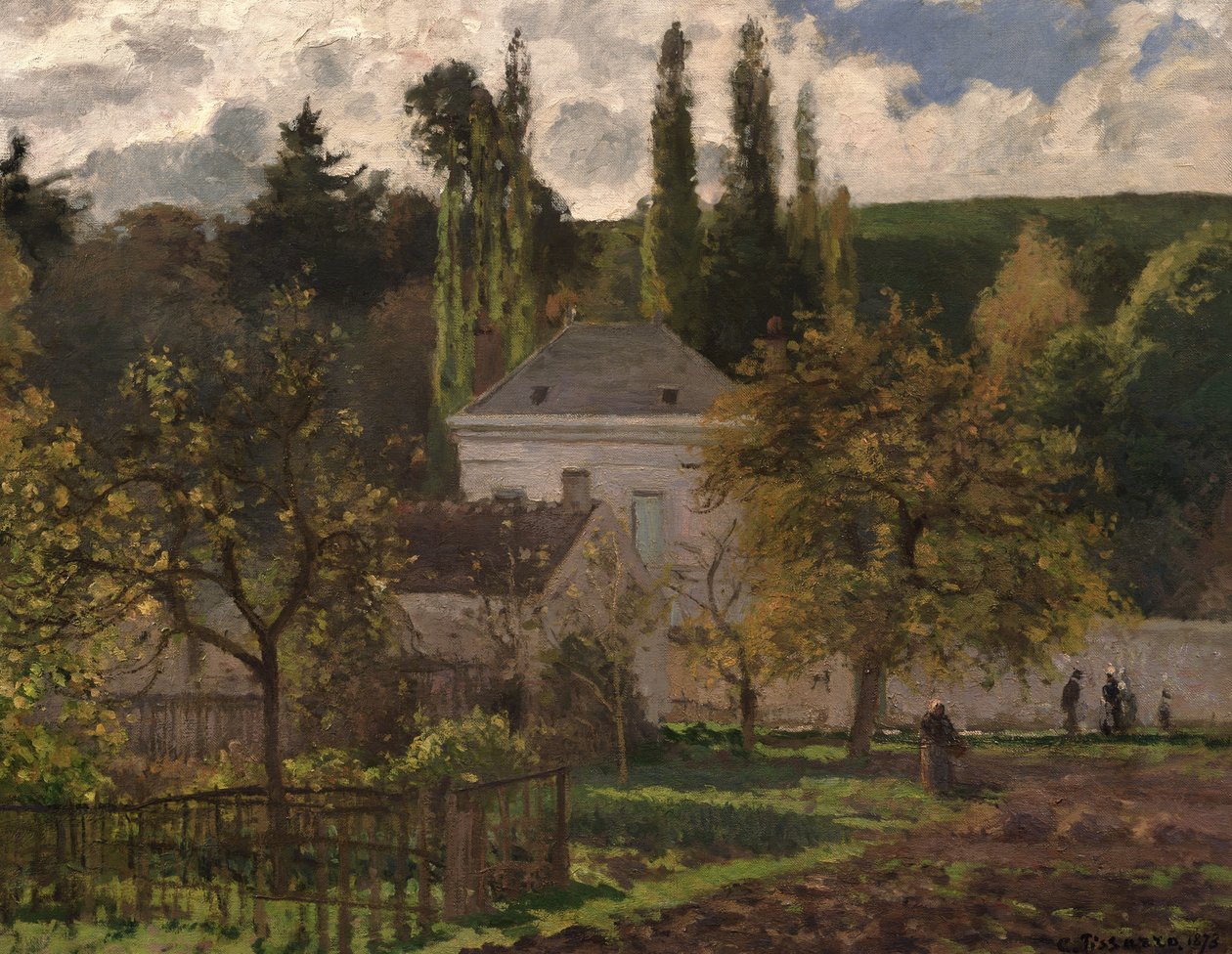 Dom w Ermitażu, Pontoise, 1873 r. autorstwa Camille Jacob Pissarro
