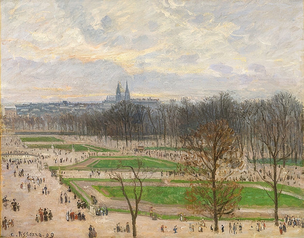 Ogród Tuileries w zimowe popołudnie. 1899 autorstwa Camille Jacob Pissarro
