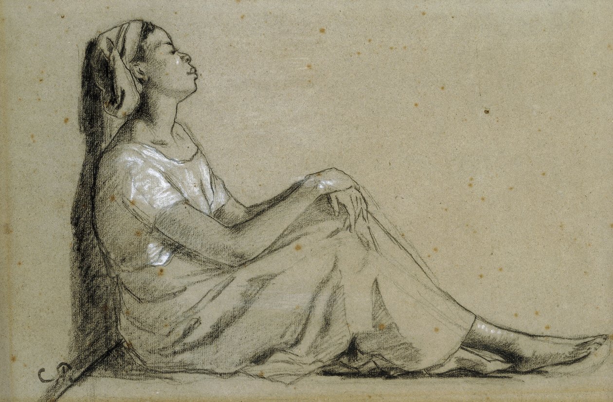 Młoda Murzynka Siedząca, 1855-57 autorstwa Camille Jacob Pissarro