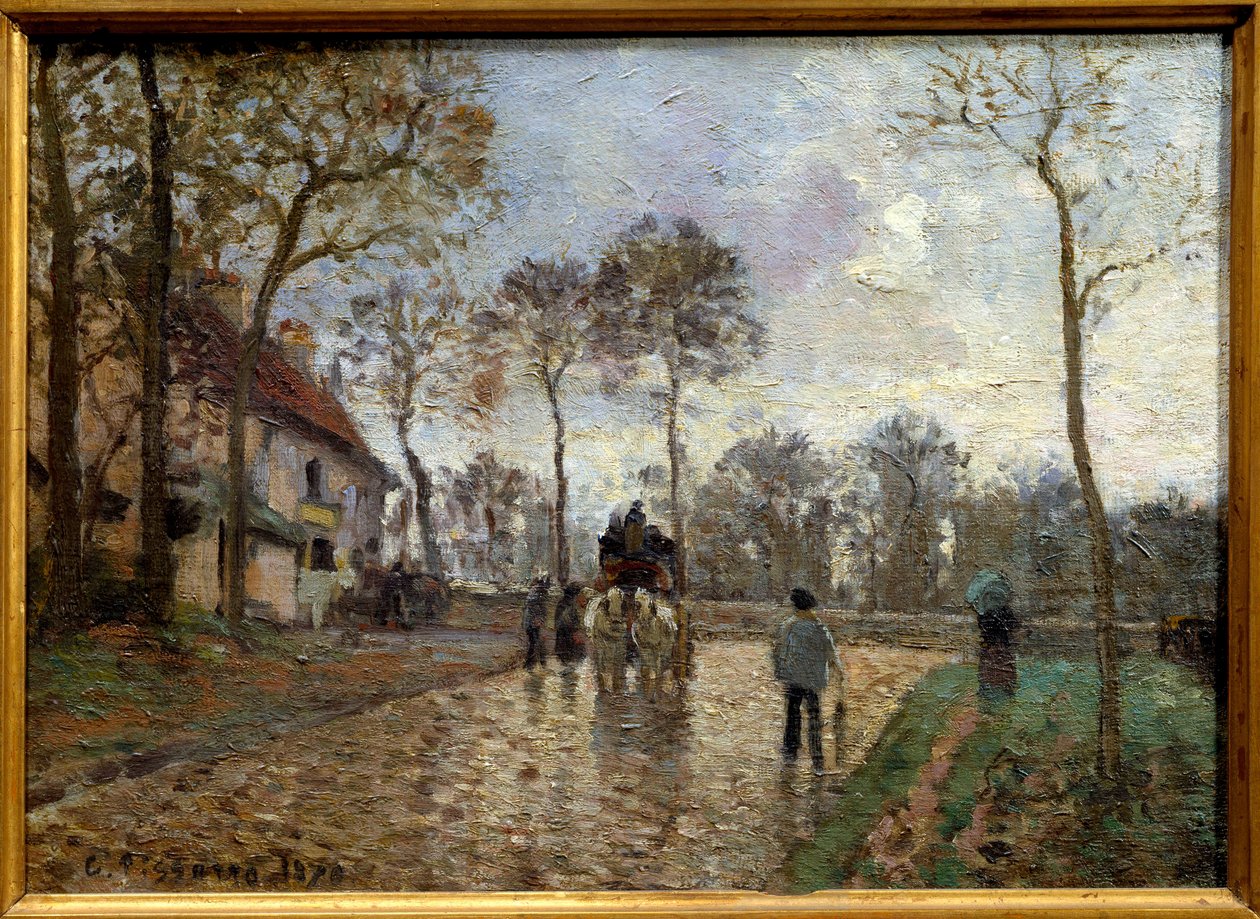 Powóz, Louveciennes autorstwa Camille Jacob Pissarro