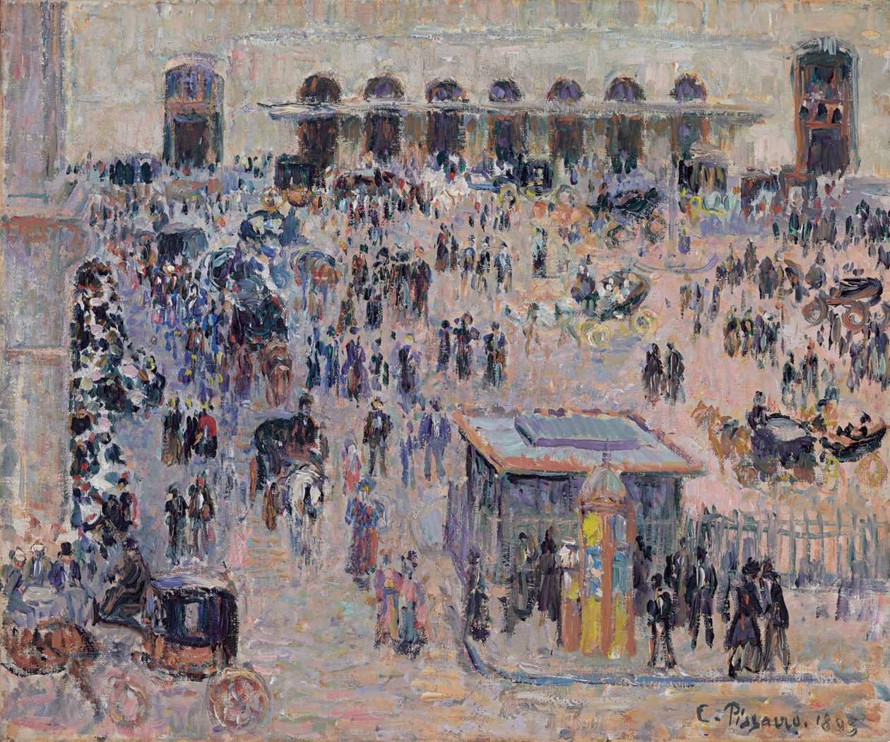 Place du Havre i Gare Saint-Lazare, 1893 autorstwa Camille Jacob Pissarro