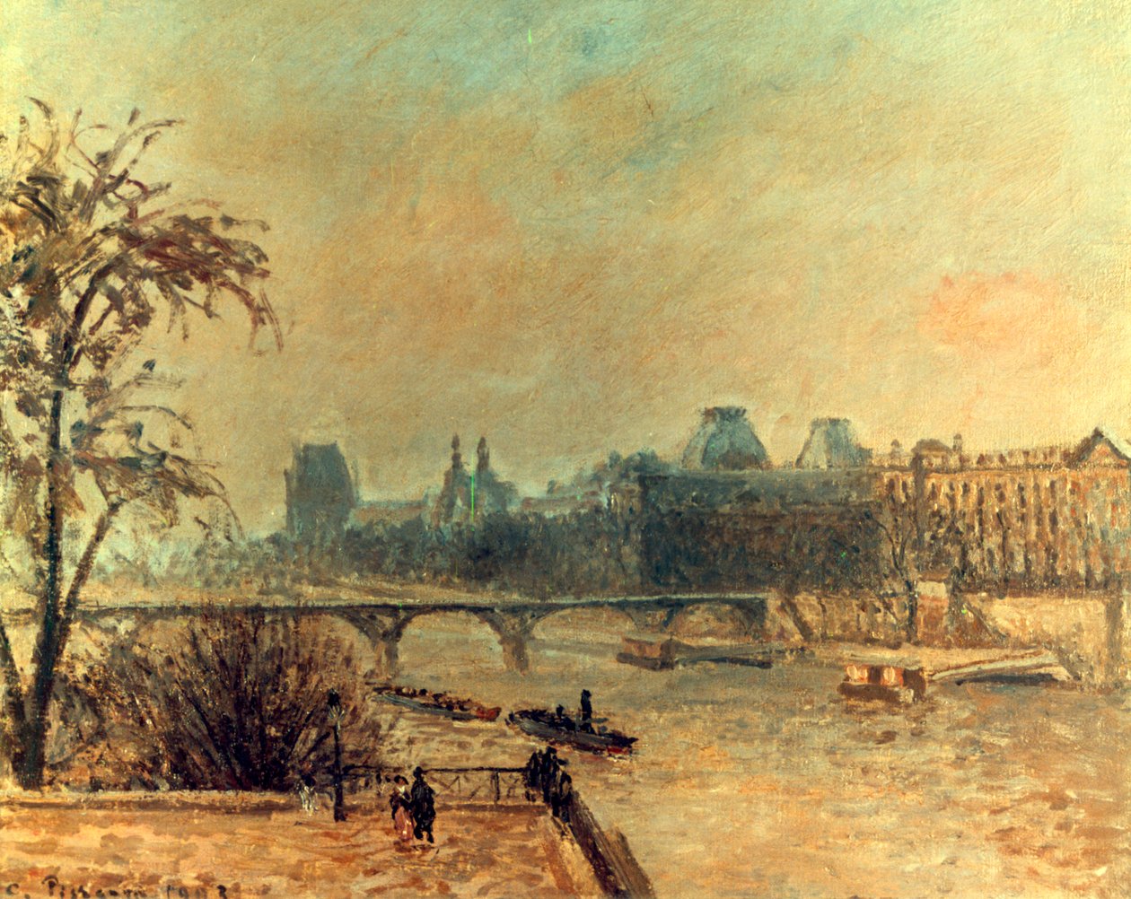 Sekwana i Luwr, Paryż, 1903 autorstwa Camille Jacob Pissarro