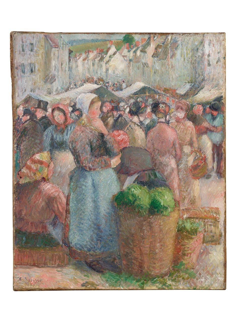 Targ Gisors, Grande-Rue, 1885 autorstwa Camille Jacob Pissarro