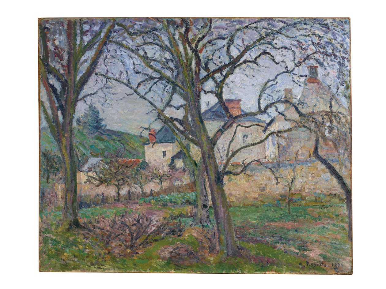 Ogród Maubuisson, widziany w kierunku wybrzeża Saint-Denis, Pontoise, 1876 autorstwa Camille Jacob Pissarro