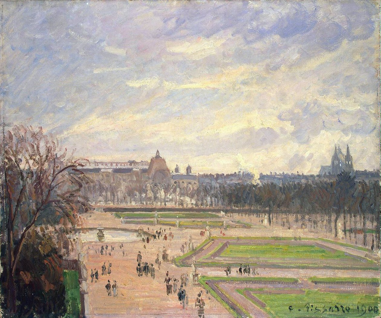 Ogród Tuileries. Obraz Camille Pissaro (1830-1903), olej na płótnie autorstwa Camille Jacob Pissarro