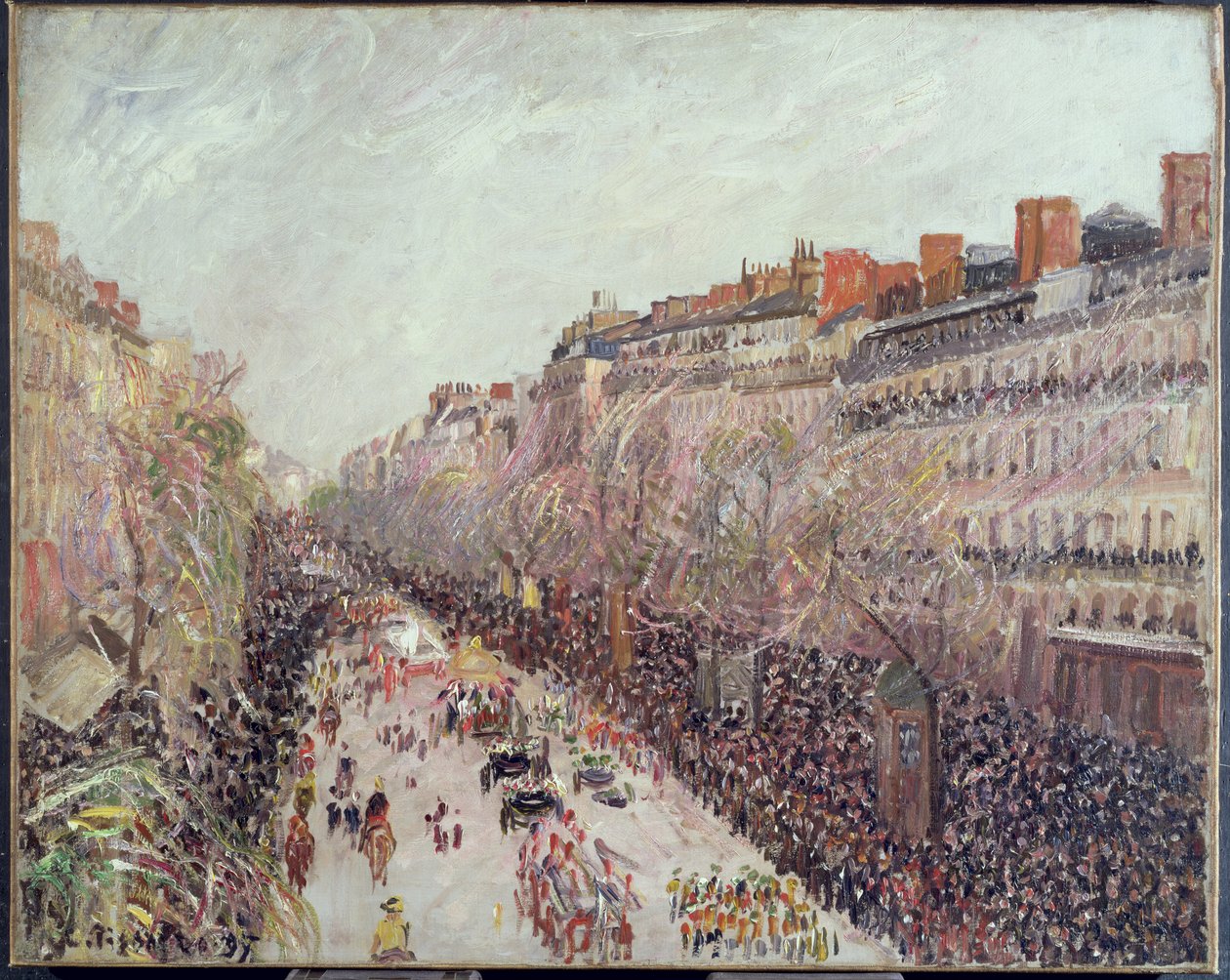 Mardi Gras na bulwarach, 1897 autorstwa Camille Jacob Pissarro