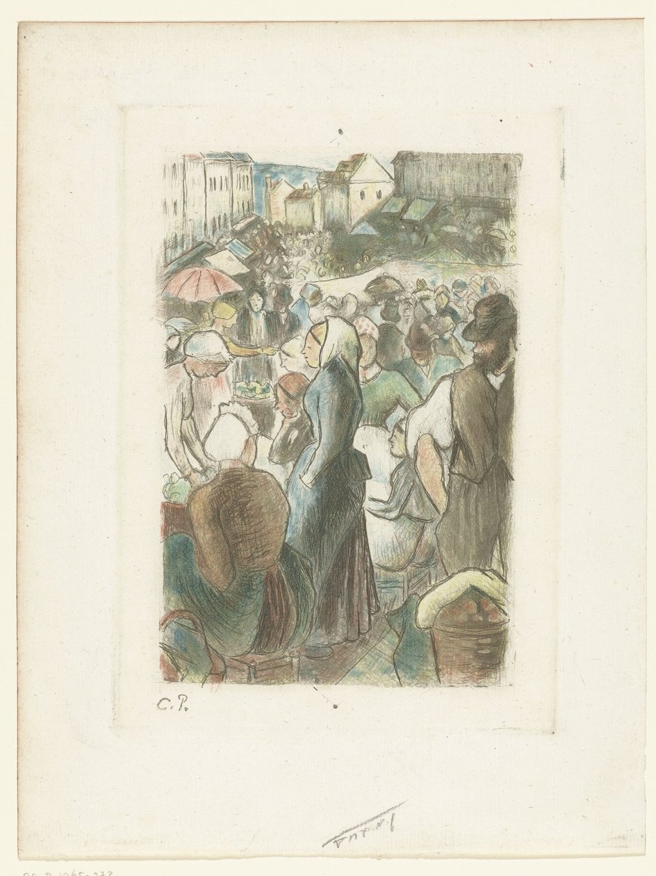 Markt w Gisors Rynek Gisors autorstwa Camille Jacob Pissarro