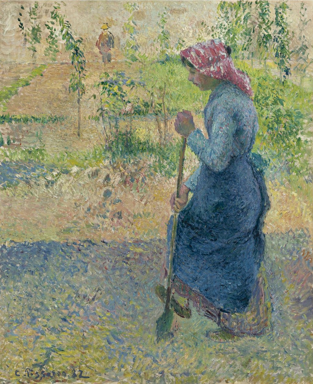 Pracująca wieśniaczka, 1882 autorstwa Camille Jacob Pissarro
