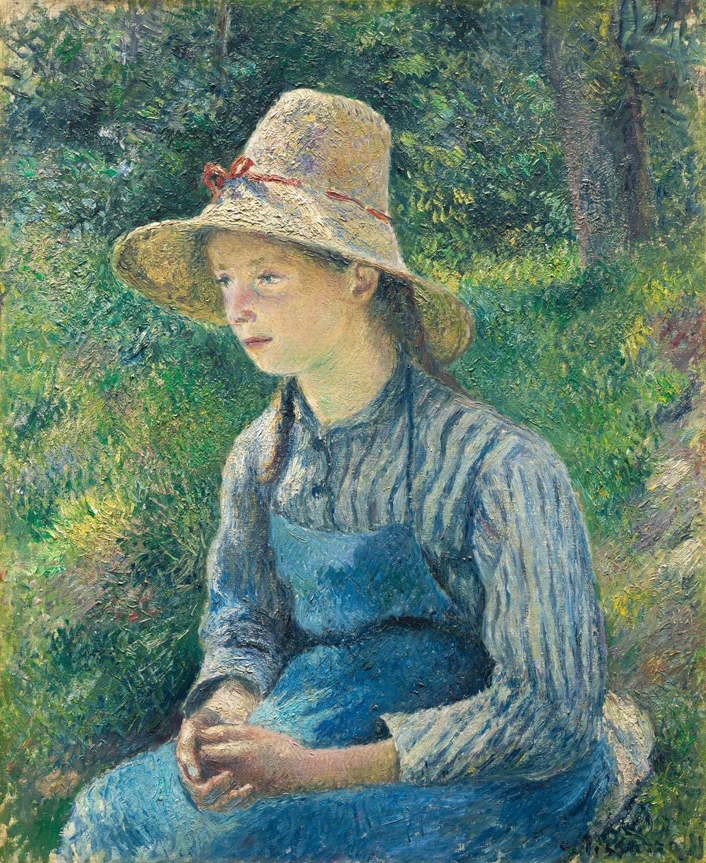 Wieśniaczka w słomkowym kapeluszu, 1881 autorstwa Camille Jacob Pissarro