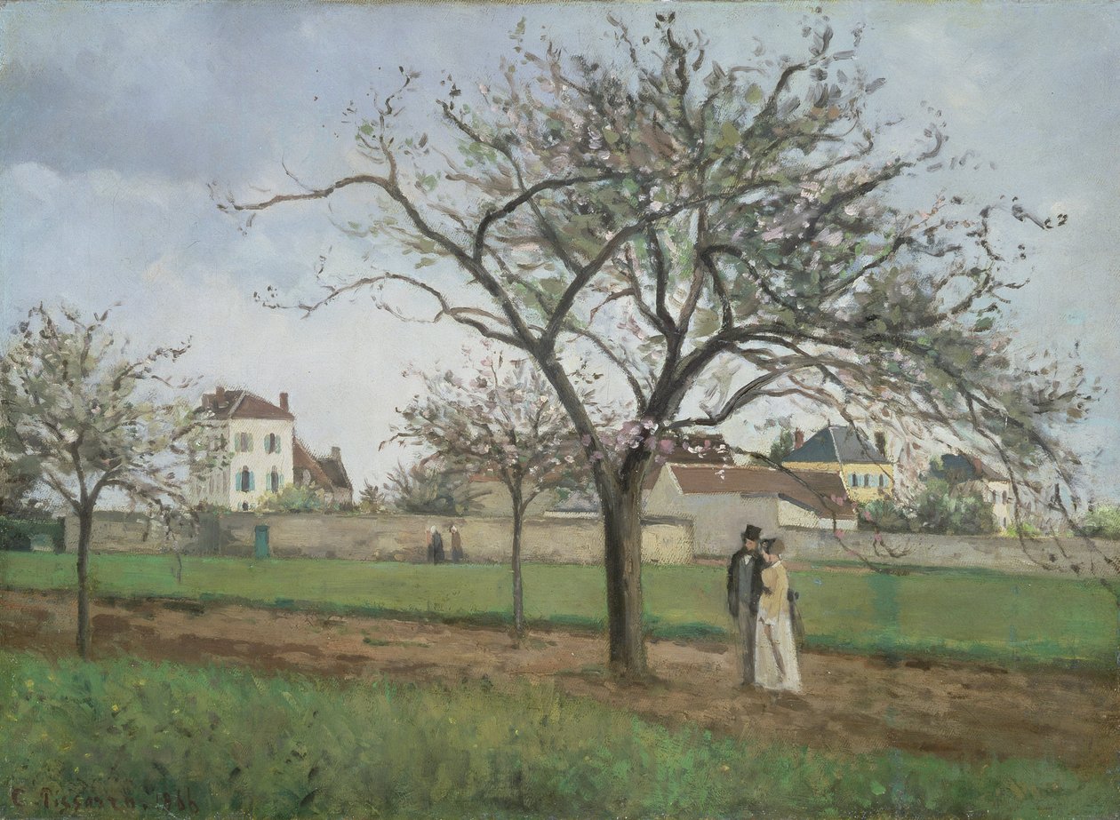 Dom Pere Galliena w Pontoise, 1866 autorstwa Camille Jacob Pissarro
