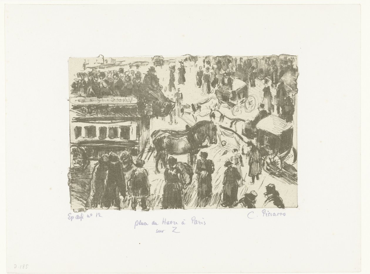 Place du Havre Place du Havre w Paryżu na Z (tytuł na obiekcie) autorstwa Camille Jacob Pissarro