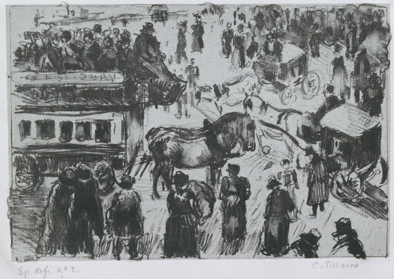 Place du Havre w Paryżu, ok. godz. 1897 (litografia na cynku) autorstwa Camille Jacob Pissarro