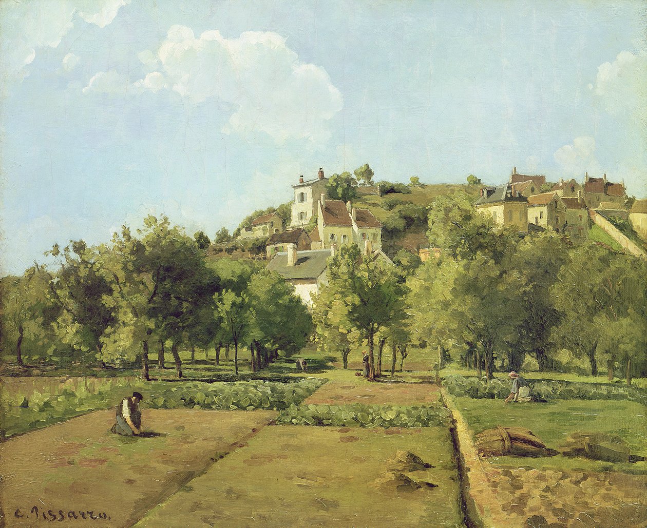 Pontoise, czyli Ogrody Ermitażu, Pontoise, 1867 autorstwa Camille Jacob Pissarro