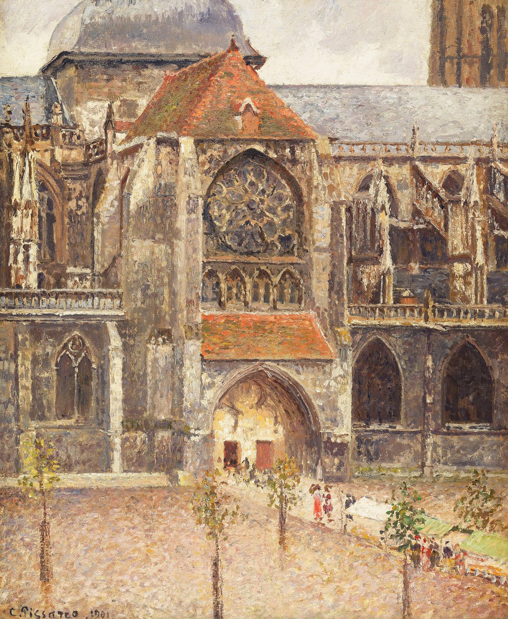 Portal kościoła Saint-Jacques w Dieppe; Portal kościoła Saint-Jaques w Dieppe, 1901 autorstwa Camille Jacob Pissarro
