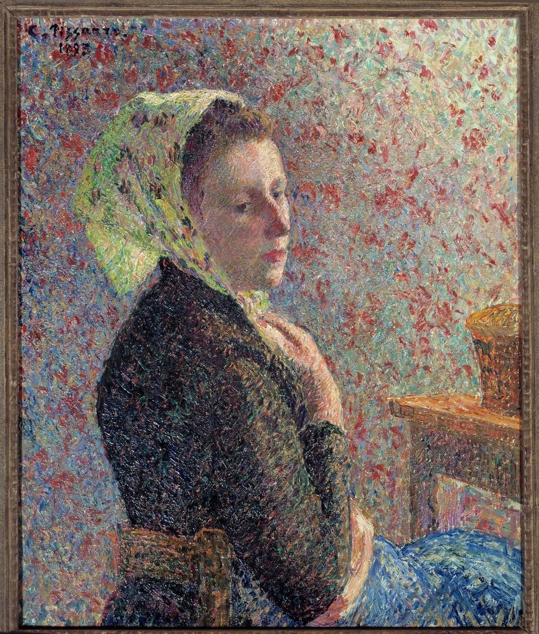 Portret kobiety z zieloną folią w 1893 r. Obraz Camille Pissarro (1830-1903). 1893. wym. 0,65x0,54m. Paryż, Muzeum Orsay autorstwa Camille Jacob Pissarro