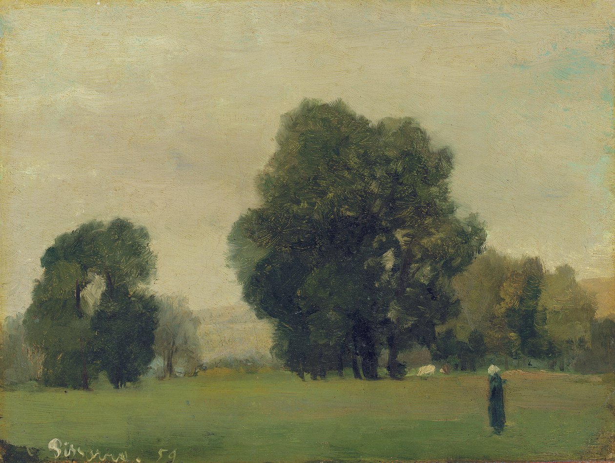 Łąki La Roche-Guyon, 1859 autorstwa Camille Jacob Pissarro