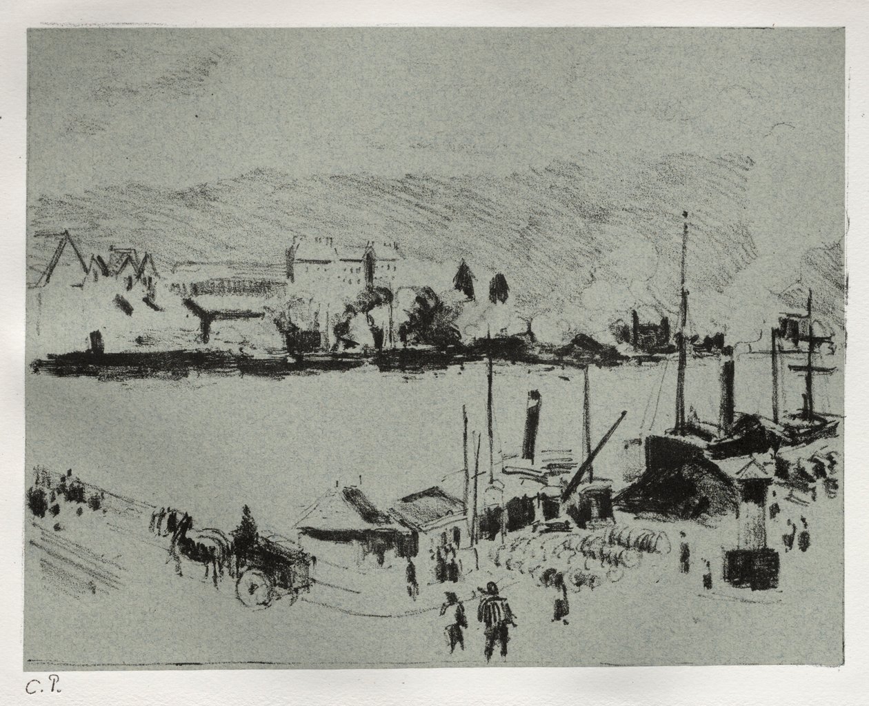 Quai Boieldieu w Rouen, ok. 1930 1896. autorstwa Camille Jacob Pissarro