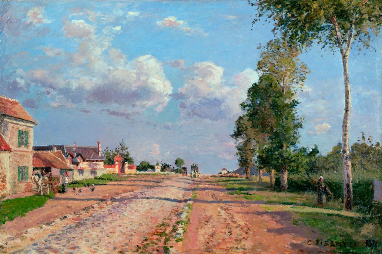 Droga do Wersalu, Rocquencourt, 1871 autorstwa Camille Jacob Pissarro