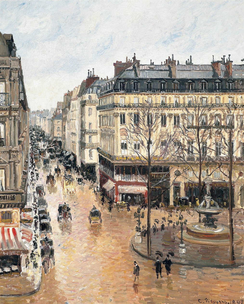 Rue Saint-Honoré w godzinach popołudniowych. Wpływ deszczu, 1897 autorstwa Camille Jacob Pissarro