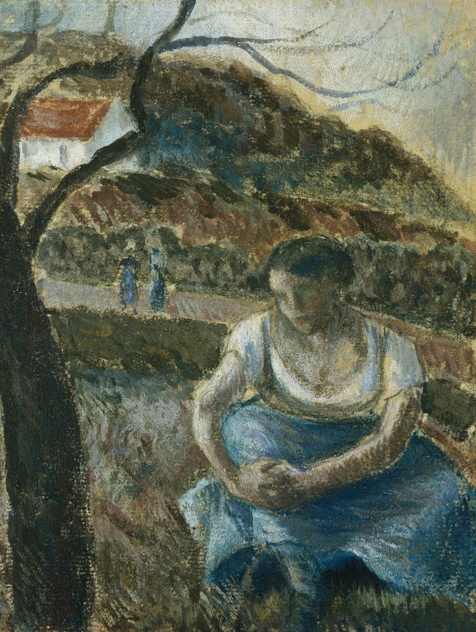 Siedzący chłop; Siedząca wieśniaczka, ok. 1880 r. autorstwa Camille Jacob Pissarro