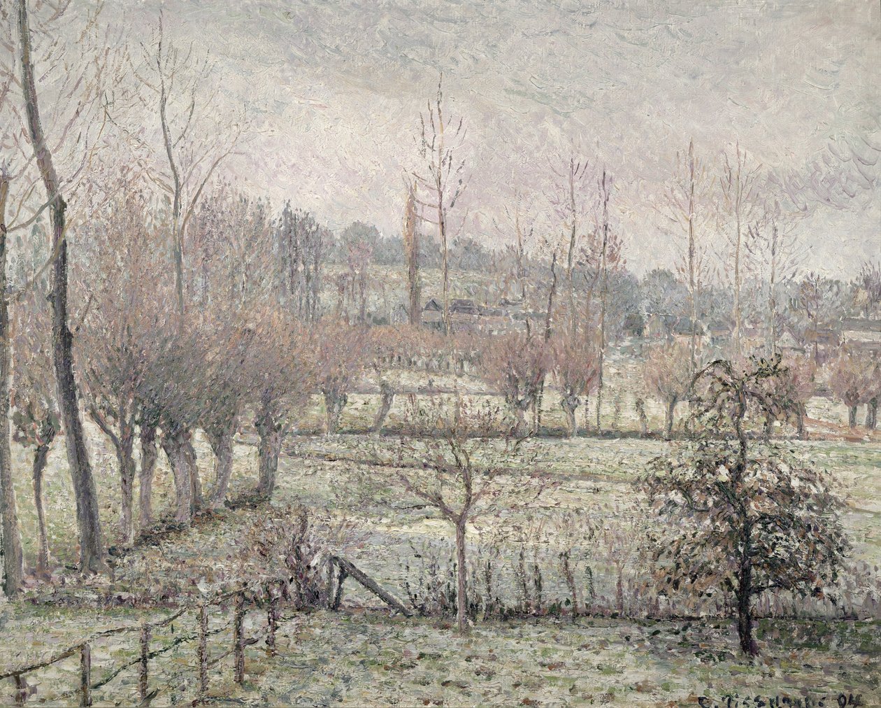 Efekt śniegu w Eragny, 1894 autorstwa Camille Jacob Pissarro